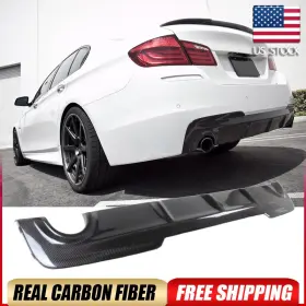 Autoturning7 569807729769 For Bmw F10 M-sport Bumper 2012-2016 Real Carbon Rear Lip Diffuser