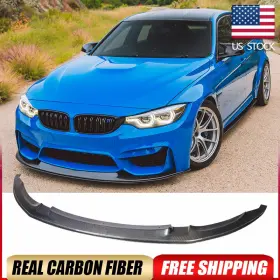 Autoturning7 569807730505 For Bmw F80 M3 F82 F83 M4 2014-19 Real Carbon Front Bumper Lip Spoiler Body Kit