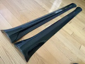 Fml-wjm024 Autoturning7 Real Carbon Fiber Side Skirt Extension Lip Spoiler For Tesla Model Y Suv 2020-24