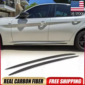 Autoturninng7 569806992362 For Alfa Romeo Giulia Sedan 17-24 Real Carbon Side Skirts Extension Lip Spoiler