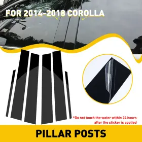 Wwd-bzt-49813 Aux Motorcare For 2014-2018 Toyota Corolla 6 Door Pillar Post Gloss Black Car Auto Accessories