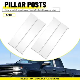 Auxito 2014-2018 1500 For 14-18chevy Silverado Gmc Sierra Chrome Pillar Posts Window Trim 4pcs M