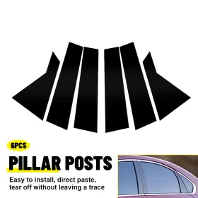 Auxito 2020-2024 K3 Fit Kia Fitte Sedan 2019-2023 Gloss Black Posts Pillar Window Door Trim 6pcs