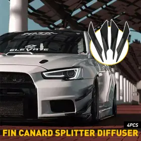 Auxito 768641420440 4x Carbon Fiber Car Bumper Fin Canard Splitter Diffuser Valence Spoiler Lip Us