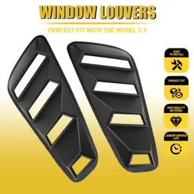 Auxito Coupe/2-dr 2005-2014 Pair Rear Black Window Louver Quarter Covers Fit Ford Mustang 2door
