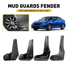 Dnb-eaa-civic-lx-2017-2021 Auxito 4x Plastic Mud Flap Splash Guard For 2017-2021 Honda Civic Hatchback Fk4 Fk7 Aa9