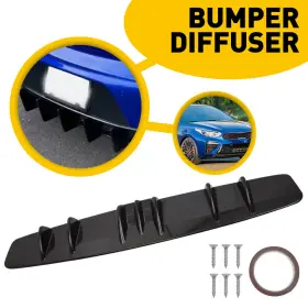 Rlb-33in-b Auxito 33 Inch Universal Rear Bumper Diffuser Spoiler Splitter Wing Trim Glossy Car Black