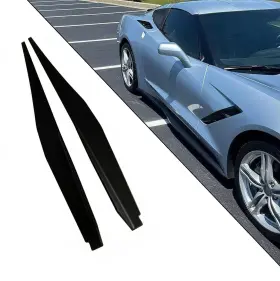 Avaluable 2020-2023 C8 Fits For 20-23 Corvette Matte Black 5vm Style Side Skirts Extension Panel Lip