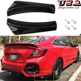 Th09-a Awesome Miniatures 2pcs Black Rear Bumper Lip Canards Splitter Diffuser Fin For Honda Accord Civic