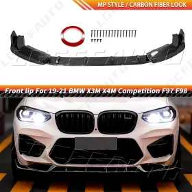 Bdbo 19-21 X3m X4m F97 F98 Fits Bmw Competition Front Bumper Spoiler Splitter Lip Kit