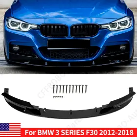 340i Bdbo 320i 330i 328i 335i 3 Gloss Black Front Bumper Spoiler Lip For 2012-2018 Bmw F30 Series M Sport