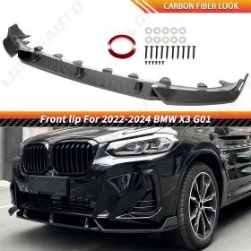 Bdbo X3/ix3/x4 2022-2024 For Bmw X3 G01 X4 G02 2022-24 Lci M Sport Front Bumper Lip Carbon Fiber Gt-style