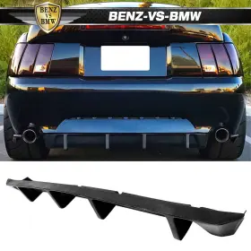 Bnz-blr-fdmu99df Benz-vs-bmw Fits 99-04 Ford Mustang Rear Bumper Lip Diffuser Mda Style Splitter Valance Pu