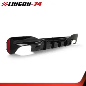Big239733 Big-wheel Gloss Black Rear Bumper Diffuser Fit For 2017-2023 Bmw G30 5 Series M Style