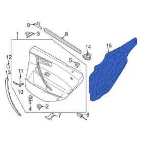 Bmw Oe 51483335027 For X3 2004-2010 Rear Left Door Water Deflector