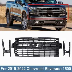 Store2024 Bodykits 84493306 Front Bumper Upper Grille Black For 2019 2020 2022 Chevrolet Silverado 1500