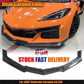 C-factory 3569798207581 Real Carbon Front Bumper Lip Splitter Spoiler For 20up Chevrolet Corvette C8 Z06