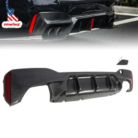 Car-modification7 520 530i 530e 540i For 17-23 Bmw G30 5 Series M5 Style Rear Diffuser Carbon Look With M Sport Bumpe