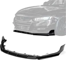 Car-parts 745437838559 For 2018-2020 Accord Painted Gloss Black Yf Style Front Bumper Lip Splitter Kit
