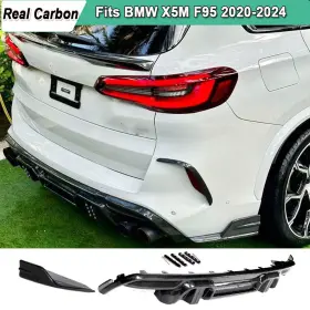 Lh00025 Carbon-discovery For Bmw X5m F95 2020-2024 Real Rear Bumper Diffuser Lip Side Splitters