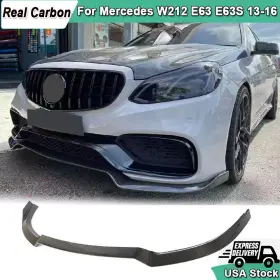 Lq019 Carbon-discovery For Mercedes Benz W212 E63 2013-16 Real Front Bumper Lip Spoiler Splitter