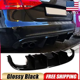Carbonsports-2016 569807724504 For Audi S4 B8 Saloon 2008-2012 Glossy Black Rear Bumper Diffuser Lip Spoiler