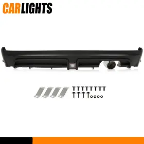 C-02bum1348zbk Carlights Rear Bumper Spoiler Fit For Honda Civic 2006-11 With 3rd Brake Light And Muffler Tip
