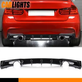 C-02esw1102bbb Carlights Rear Lower Bumper Diffuser Lip Fit For Bmw F30 3 Series M Sport Sedan 2012-18