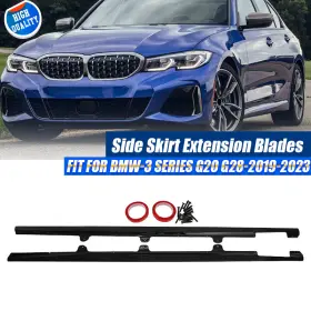 At19030405 Carmirrorshop Gloss Black Side Skirt Extension Panel Lip For 2019-2024 Bmw G20 330i M-sport Us