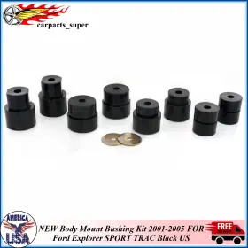 6-116bk Carparts Super New Body Mount Bushing Kit 01-05 2002 03 04 For Ford Explorer Sport Trac Black