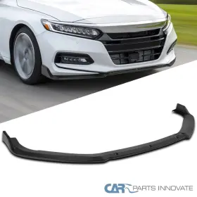 Carpartsinnovate 680750943514 Fits 18-20 Honda Accord Sedan Matte Black Front Bumper Lip Spoiler Splitter 3pc