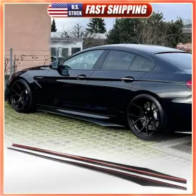 Carracing Factory 569807001698 For Bmw F06 650i M-sport M6 4-door 12-19 Real Carbon Side Skirts Extension Lips