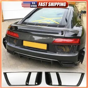 Carracing Factory 569807679958 For Audi R8 2016-2018 Real Carbon Fiber Rear Bumper Air Vent Fender Covers Grill