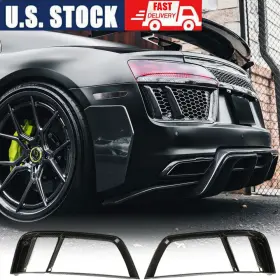Carturning 569794412927 For Audi R8 2016-2018 Real Carbon Fiber Rear Bumper Air Vent Fender Grill Covers