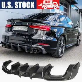 Carturning 569807668716 For Audi A3 Sline S3 8v Sedan 17up Real Carbon Rear Bumper Diffuser Spoiler Chin