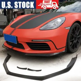 Carturning Factory 569798197608 Real Carbon Front Bumper Lip Extension Fin For Porsche 718 Boxster Cayman 16-18
