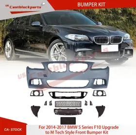 F10mtft-lci-pdc Castblock For 2014-2017 Bmw 5 Series F10 F11 F18 Upgrade To M Tech Style Front Bumper Kit