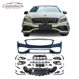 Amg45 Castblock W176 For 2013-2018 Mercedes Benz A Class To Style Front Bumper Body Kit