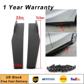 Cbdtimes 550737467855 2pcs Carbon Fiber Side Skirts Rocker Splitters Diffuser Winglet Wings 74.5cm Usa