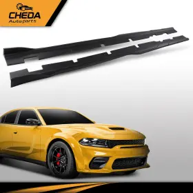 Gpl1361 Cheda Fit For 2015-2023 Dodge Charger Side Skirts Rocker Panel Body Kit Matte Black