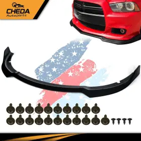 Gpl47661 Cheda Front Bumper Lip 3pcs Fit For 15-20 Dodge Charger Srt Sedan 4-door Gloss Black