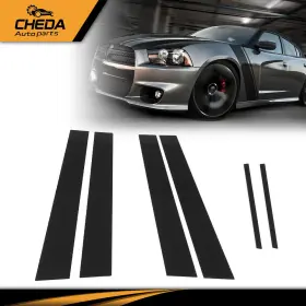 Gpl73061 Cheda 6pc Black Pillar Posts Trim Fit For 11-14 Dodge Charger Window Piano Cover Usa