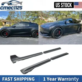 Cm-tesla-my-cq3-mc Cmec Side Skirts Fit For Tesla Model Y 2020-2024 Extension Lip Matte Carbonfiber Look