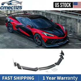 Ut-c8-fl3-gb Cmec For Chevrolet Corvette C8 Z51 Stg 2020-2026 Front Bumper Lip Gloss Black
