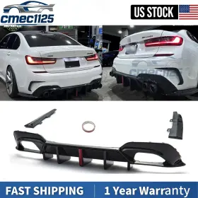Ut-g20-rl-5-gb Cmec For 2019-2022 Bmw G20 3 Series Cms Style Gloss Black Rear Diffuser With Led Light