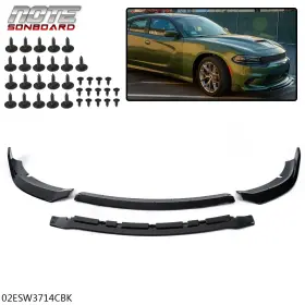 Not15264856 Cnnell Fit For 15-20 Dodge Charger Srt V2 Style Black Front Bumper Lip Body Kit