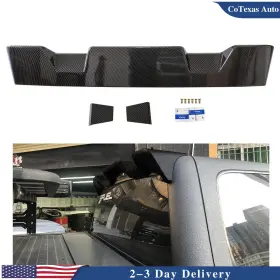 Lsot00813c Cotexas Truck Cab Wing Spoiler Carbon Fibre Fit For 2008-2014 Gmc Sierra 2500hd Black