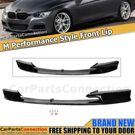 208083 Cpc Front Lip Soiler 3-series Bmw 12-18 Sedan 14-18 Wagon F30 Mp Style Glossy Black
