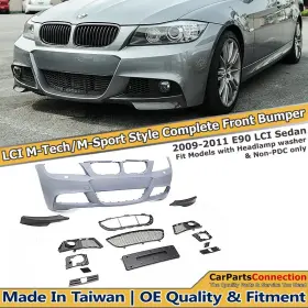372306 Cpc M-sport Style Front Bumper Splitter Kit For Bmw E90 Lci 3-series Sedan 2009-2011