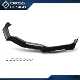 Big0331 Crossdesign Black Fit For 20-25 Corvette C8 Gm 5vm Style Front Bumper Lip Splitter Glossy